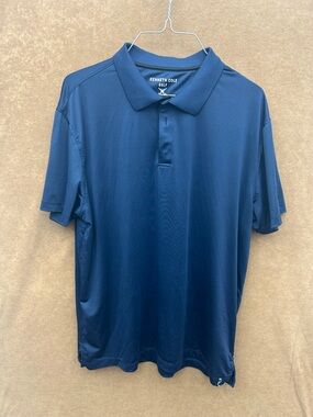Kenneth Cole Navy Golf Polo Performance Top